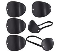 GORGECRAFT 4Pcs Eye Patches Pirate Costume Accessories Imitation Leather Single Eye 3D Adjustable Medical Eyepatch Pirate Style One-Eyed Patch for Adults, Black