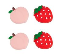 GORGECRAFT 4Pcs Peach Strawberry Thumb Grips Fruit Soft Silicon Joystick Button Caps Analog Joy Con Stick Protective Cover Compatible with Switch OLED Lite Console for NS Joycon Controller Red Pink