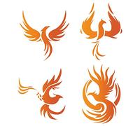 GORGECRAFT 4PCS Phoenix Window Decals Static Glass Sliding Door Sticker Clings Vinyl Alert Film Bedroom Bathroom Decals for Prevent Stop Birds Dogs Pets Strikes