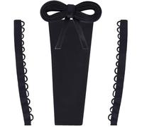 GORGECRAFT 4Pcs Satin Corset Kit Black Cloth Satin Lace Up Panel Extender Zipper Replacement Adjustable Ribbon Ties Back Dress Corsets for Prom Formal Dresses DIY Crafts Accessories
