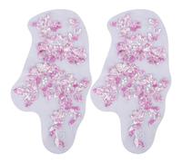 GORGECRAFT 4Pcs Sequin Embroidered Flower Lace Applique Plum Beaded Trim Patches Cloth Sew on Floral Motif Fabric Collar Patch for Wedding Gown Dress Bridal Clothing Jacket Bag Decor DIY Crafts