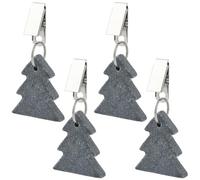 GORGECRAFT 4Pcs Tablecloth Weights Hangers Christmas Tree Heavy Pendant Stone Table Cover Weights with Iron Clips Gray Marble Table Cloth Clips for Picnic Family Party Outdoor Garden