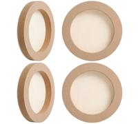 GORGECRAFT 4Pcs Wood Panel Boards 15x2cm Round Wood Canvas Panels Unfinished Wooden Trays Cradled Panel Blank Painting Canvas Board for Watercolor Oil Painting Drawing Pouring DIY Clay Art Crafts