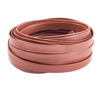 GORGECRAFT 5.47 Yards Double Fold Leather Strip 8mm Wide Foldover Leather Strips Lambskin Flat Leather Cord PU Edge Trimming 1mm Thick Coconut Brown Braiding Thread for DIY Crafts Jewelry Making