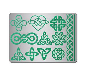 GORGECRAFT 5.5 x 7.5 Wicca Celtic Knot Stencil Wood Carving Stainless Steel Stencils Reusable Viking Symbols Triquetra Stencils Metal Journal Templates for Painting on Wood Wall Canvas Furniture