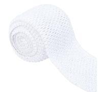 GORGECRAFT 5.5 Yards 4.41 Inch Wide Elastic Band White Stretch Polyester Fabric Ribbon Crochet Headband for Home DIY Sewing Crafts Garment Bow Stretch Knitting Hair Accessories