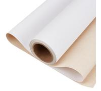 GORGECRAFT 5.5 Yards Linen Canvas Roll 11 Inch Wide White Fabric Hand Primed Medium Texture Oil Acrylic Paint Artist Canvas Rolls for Painting DIY Art Handicrafts Backdrop Decoration