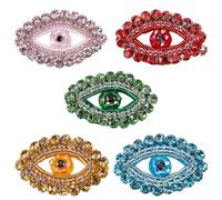 GORGECRAFT 5 Colors 10Pcs 1.5x2.2 Inch Evil Eye Iron on Patches Embroidered Applique Sew on Patch Costume Accessories for Jacket Jeans Quilt Backpack Hats Clothes Repair Decorating Mending Crafts