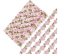 GORGECRAFT 5 Yard Sunflower Flower lace Trim Ribbon Embroidery Pink Color DIY Lace Floral Applique Sewing Craft Lace Edge Trim for Wedding Dresses Embellishment DIY Party Decor Clothes