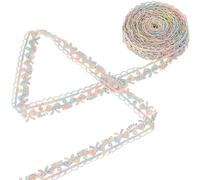 GORGECRAFT 5 Yards Embroidered Bowknot Floral Sewing Edge Trim 1.75cm Wide Jacquard Lace Ribbon flower Lace Ribbon Trim Applique Fabric Decorating Crafts for Sewing DIY Clothes Decoration