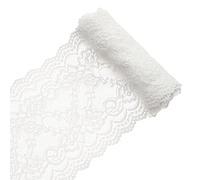 GORGECRAFT 5 Yards Lace Roll White Cotton Lace Trim Fabric 6.1" Wide for Scalloped Edge Decorations for Dress Tablecloth Hair Band Wedding Festival Event Decorations