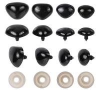 GORGECRAFT 50 Sets 4 Sizes Large Plastic Safety Noses Black Teddy Bear Craft Doll Nose 26mm 28mm 32mm 35mm Crochet Stuffed Animals Supplies for Puppy Plush Amigurumi Accessory Doll Making
