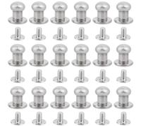 GORGECRAFT 50 Sets 8mm Round Head Button Stud Silver Mushroom Head Spikes and Studs Alloy Chicago Screw Leather Rivet Screw on Metal Leathercraft Rivet for Repair Decorate Clothing Shoes Belts Bags