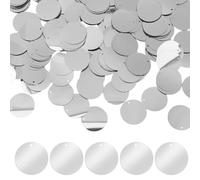 GORGECRAFT 500Pcs Flat Round Sequin Paillettes 25mm Silver Loose Sequins with Hole Spangles Sewing Crafts for Jewelry Making Wedding Bridal Clothing Embroidery Crafts Applique Embellishment