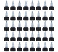 GORGECRAFT 50Pcs 24/410 Twist Bottle Caps Squeeze Bottle Dispensing Plastic Black Squeeze Tops Replacement Caps Lids for Extruded Glue Water Paint Lids Applicator