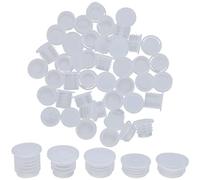GORGECRAFT 50Pcs 5 Sizes Salt and Pepper Shaker Stoppers with Pull Tab Reusable Round Plastic Stopper Replacement Plug Dustproof Salt Shaker Plugs Bottle Stoppers for Pipes Flower Pots
