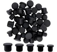 GORGECRAFT 50Pcs 5 Sizes Silicone Hole Plug Black Round Rubber Waterproof Salt and Pepper Shakers Stopper Replacement Flexible Stopper Fit for 8.3-12.5mm Inner Diameter Hole Bottles Pipes Flower Pots
