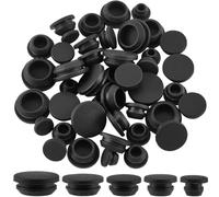 GORGECRAFT 50Pcs 5 Sizes Silicone Hole Plug Black Rubber Tapered Round Waterproof Button Tube End Cover Soft Flexible Reusable Bathtub Stopper Plugs Fit for Furniture Bottle Pipes 3.5-10.5mm Hole