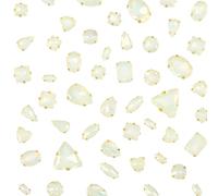 GORGECRAFT 50Pcs Mixed Shapes Glass Rhinestones Sew On Rhinestones Light Yellow Clear Gems Stones Sewing Flatback Diamonds with Gold Claws for DIY Crafts Jewelry Clothes Shoes Bag Embellishments