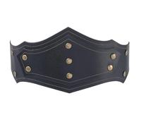 GORGECRAFT 557x115mm Viking Leather Headband Medieval Faux Leather Headpiece Black Retro Circlet Renaissance Adjustable Cosplay Hair Accessories for Men Women Halloween LARP Warrior