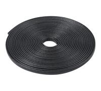 GORGECRAFT 5m*6mm*2.1mm Flat Leather Cord Double Sided Black Leather Strips PU Leather Strap Hand-stitched Edge PU Threads Strings for DIY Crafts Handle Belt Making Tooling Workshop Gloves Handbags