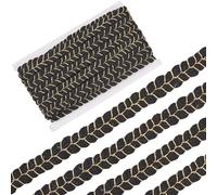 GORGECRAFT 5M Cotton Braid Decorative Cord Trim 17mm Wide Black Gold Metallic Ribbon Twist Gimp Basic Sewing Upholstery Edging Trimming for Clothing Garment DIY Craft Accessories