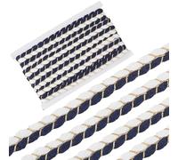 GORGECRAFT 5M Cotton Braid Decorative Rope Trim 17mm Wide White Navy Blue Gold Polyester Twist Gimp Basic Sewing Upholstery Edging Trimming Ribbon for Clothing Garment DIY Crafts Accessories