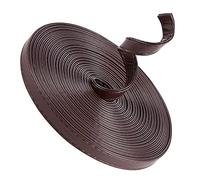 GORGECRAFT 5M Double Sided Leather Strips 10MM Wide Shoulder Bag Leather Strap Roll Coconut Brown Smooth Leather String Flat Cord for Diy Crafts Making Handles Pet Collars Traction Ropes Belt