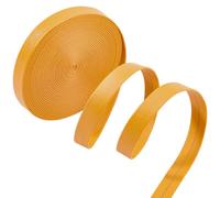 GORGECRAFT 5m Foldover Leather Strips 12mm Wide Flat Leather Cord PU Edge Trimming 1mm Thick Lambskin Grain Goldenrod Leatherette Strings Straps Braiding Thread for Bracelet Jewelry Making DIY Crafts