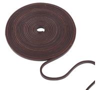GORGECRAFT 5M Genuine Leather Cord 6mm Wide Flat Cowhide Leather Cord Belt Wrap Single Sided Flat Cord Leather String Roll for Diy Crafts Jewelry Necklace Braided Bracelets, Coconut Brown