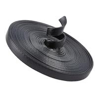 GORGECRAFT 5M Long Double Sided Leather Strips 12mm Wide Black Imitation Leather Strap 2mm Thick Flat Cord Hand-stitched Edge PU Threads Strings for DIY Crafts Handle Wrap Belt Jewelry Making
