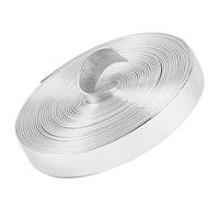 GORGECRAFT 5m Metallic Leather Straps 12mm Wide Silver Shiny Flat Leather Cord Glossy Double Sided Imitation Leather Strips Beading String Threads Rope for Belt Necklace Bracelet Jewelry Making