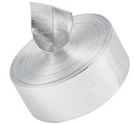 GORGECRAFT 5m Silver Metallic Leather Strip 30mm Wide Flat Glossy Pu Leather Straps Shiny Double Sided Imitation Leather Cord Rope Beading String Threads Rope for Necklace Bracelet Jewelry Making