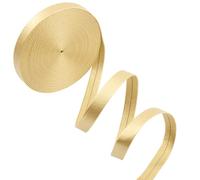 GORGECRAFT 5m x 10mm Gold Foldover Leather Strips PU Trimming Tape Faux Flat Leather Cord 1mm Thick Lambskin Texture Leatherette Straps String for DIY Crafts Sewing Quilting Bracelet Jewelry Making