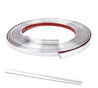 GORGECRAFT 5m x 10mm Silver Flexible Molding Trim Peel and Stick Self-Adhesive PVC Tile Edging Strip Skirting Board Trim Caulk Line Beading for Laminate Flooring Wall Ceiling Cabinet Countertop Mirror