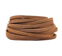 GORGECRAFT 5m x 4mm Crazy Horse Leather Strips Flat Genuine Leather Cord 2mm Thick Cowhide String Rope Braiding Thread for Necklace Bracelets Keychains Jewelry Making DIY Crafts, Dark Goldenrod