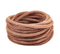 GORGECRAFT 5m x 5.5mm Frosted Cowhide Rope Genuine Leather Cord Round Leather String Sienna Natural Yak Hide Braiding Threads for Bracelet Necklace Keychains Shoelace Jewelry Making DIY Crafts