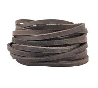 GORGECRAFT 5m x 5mm Genuine Leather Strips Flat Leather Cord 2mm Thick Crazy Horse Cowhide String Gray Braiding Thread Rope for Necklace Bracelets Keychains Jewelry Making Tooling Workshop DIY Crafts