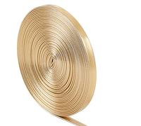 GORGECRAFT 5m x 6mm Flat Metallic Leather Straps Glossy Leather Cord Shiny Pu Lace Strip Beading String Ribbon Crafts Double Sided Faux Supplies Cord for Making Craft Pillow, Gold