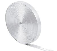 GORGECRAFT 5m x 8mm Metallic Leather Straps Silver Shiny Flat Leather Cord Glossy Pu Leather Stripper Beading String Ribbon Crafts Double Sided Strips Faux Supplies for Pillow Making Craft