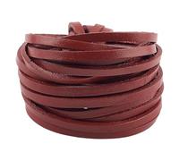 GORGECRAFT 5mx5mm Real Leather Craft Lace Strips Saddle Brown Flat Genuine Leather Cord String 3mm Thick Full Grain Cowhide Braiding Thread Rope for Jewelry Making Braiding Bracelets Key Chains