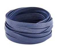 GORGECRAFT 5mx8mm Foldover Leather Strips Lambskin Flat Leather Cord Texture Leatherette Straps PU Edge Trimming 1mm Thick Midnight Blue Braiding Thread for DIY Crafts Tooling Workshop