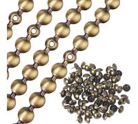 GORGECRAFT 5Pcs*1M Upholstery Tacks Strips 10.5mm Metal Iron Round Head Glossy Decorative Nailhead Trims with 90Pcs Upholstery Nails Matched for Sofa Chair Furniture Antique Bronze