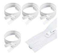 GORGECRAFT 5Pcs White Invisible Zipper Bulk 43cm Nylon Waterproof Separating Heavy Duty Sewing Replacement Coil Zippers with Puller Sliders for DIY Crafts Tailor Bags Supplies