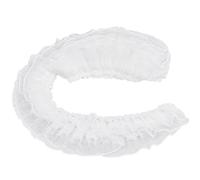 GORGECRAFT 5Yds Pleated Lace Trim Ribbon Roll 7.5cm White Bowknot Ruffled Gathered Edge Trim Vintage Ruffle Fabric Embroidered Sewing Dress Appliques Patches Trimming for Curtain Wedding Crafts