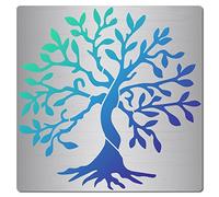 GORGECRAFT 6.3 Inch Tree Metal Stencils Tree of Life Stencil Natural Plants Stainless Steel Decoration Drawing Templates Journal Tool for Painting Wood Burning Pyrography and Engraving Crafts
