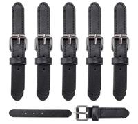 GORGECRAFT 6 Sets Sew-On Coat Toggles Button Cloak Clasp Fasteners Black PU Leather Large Metal Coat Buttons Snap Buckle Replacement Clips Belt for Duffle Jacket Sewing Clothes Accessories DIY Crafts