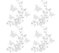 GORGECRAFT 6 Sheets Butterfly Car Decal Set White Flower Car Stickers Decals Vinyl Reflective Waterproof Self-Adhesive Decals Car Laptop Window Bumper Sticker for Suv Truck Motorcycle Doors Laptop