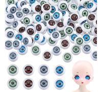 GORGECRAFT 60 Pairs 4 Colors Doll Eyeballs 12mm Half Round Realistic Hollow Horror Plastic Doll Eye Pupil Eyes for DIY Doll Bear Art Crafts Trick Or Treat Party Decor Halloween Sculptures Props