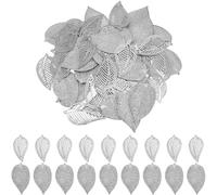 GORGECRAFT 60PCS 2 Styles Silver Leaves for Crafts Hollow Out Silver Metal Leaves Rustic Metal Leaf Ornament Christmas Tree Decoration for Hanging Wall Holiday Wreath Wedding Party Project Handmade